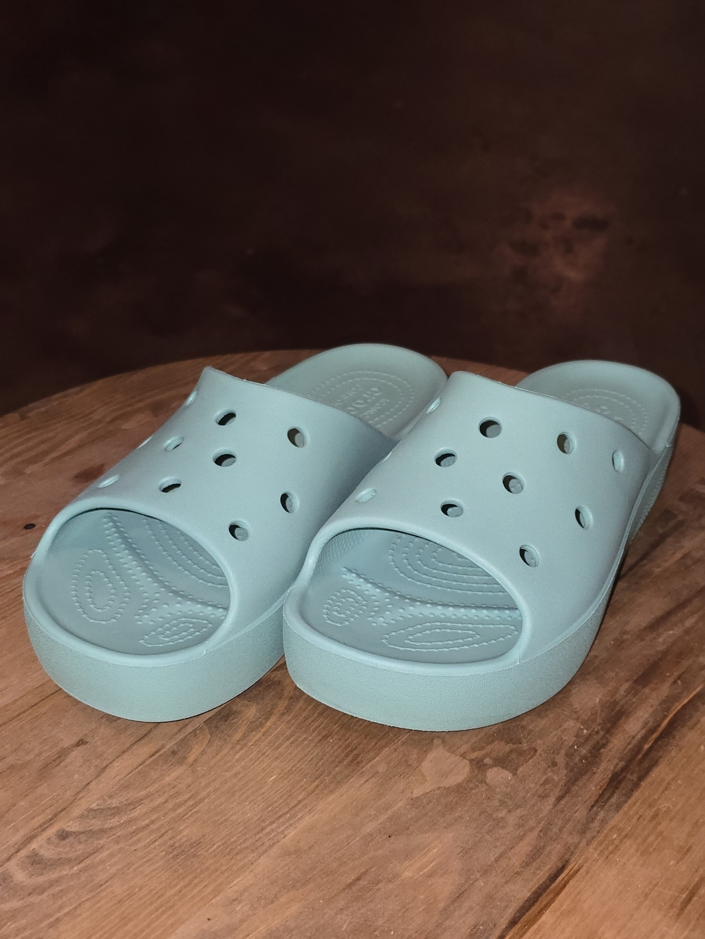 Crocs Women's Classic Platform Slides Jade Stone Green Size 8